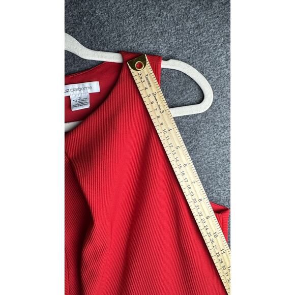 LIZ CLAIBORNE Women’s Red Sleeveless Midi Party Cocktail Dress Size 12 - Picture 6 of 10